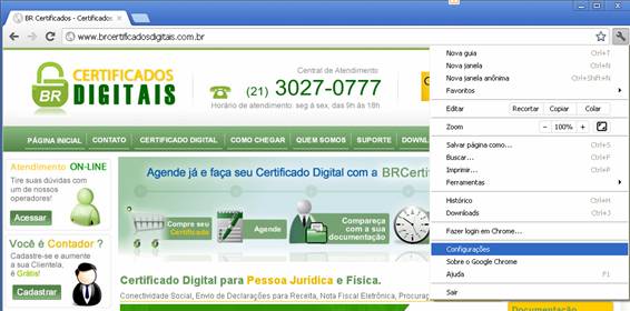 Instalar Certificado Digital no Chrome